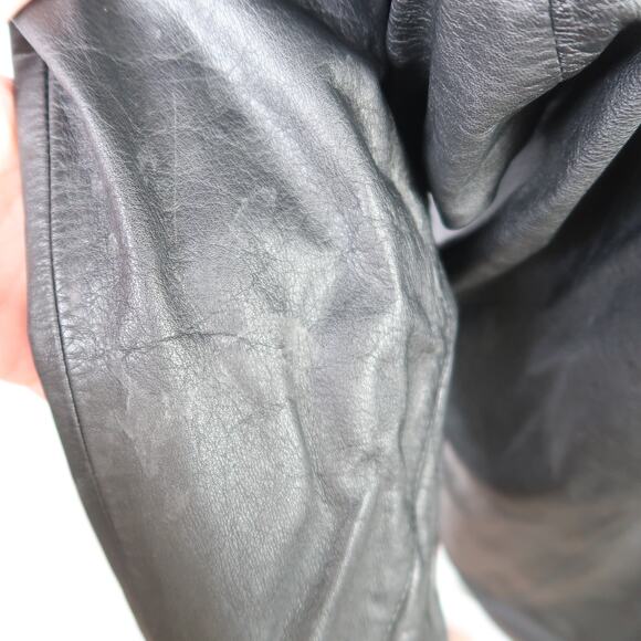 Vintage 80s Switzer's Black Leather Dolman Sleeve Jacket Womens M - Picture 10 of 10